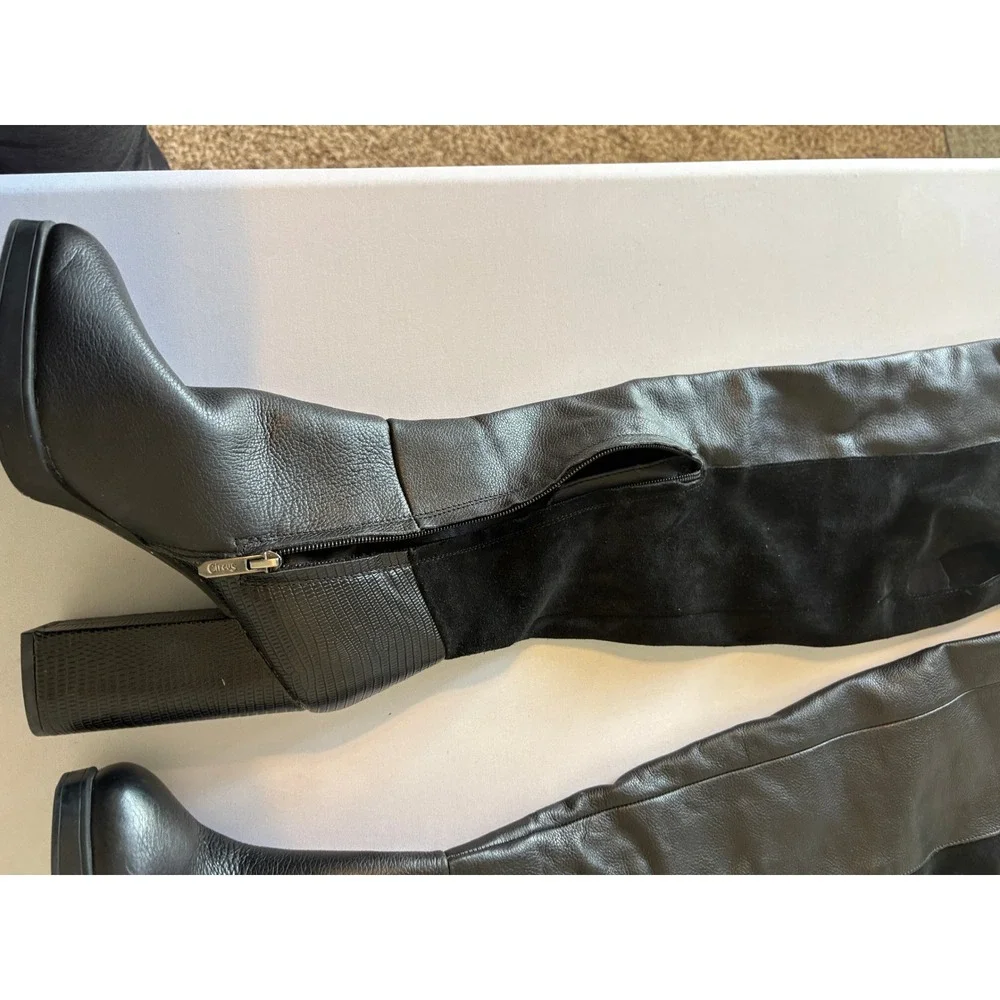 Circus by Sam Edelman Howell Black Over The Knee Block Heel Boots 7.5M